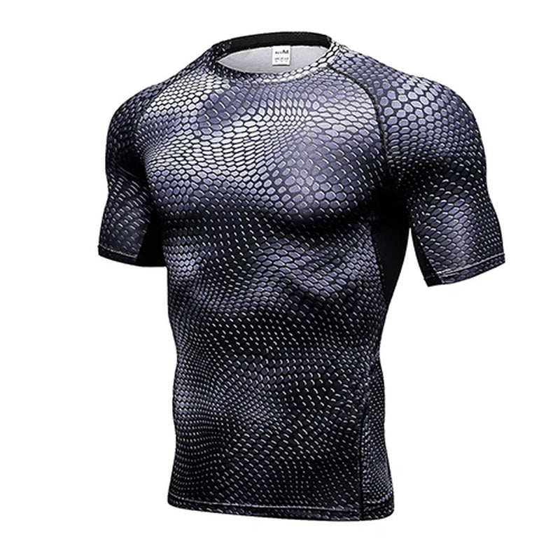 Quick Dry Workout Running Shirt Compression Fitness Tops Breathable Jersey Gym T-Shirts Clothing Rashguard Male Sport Shirts Men