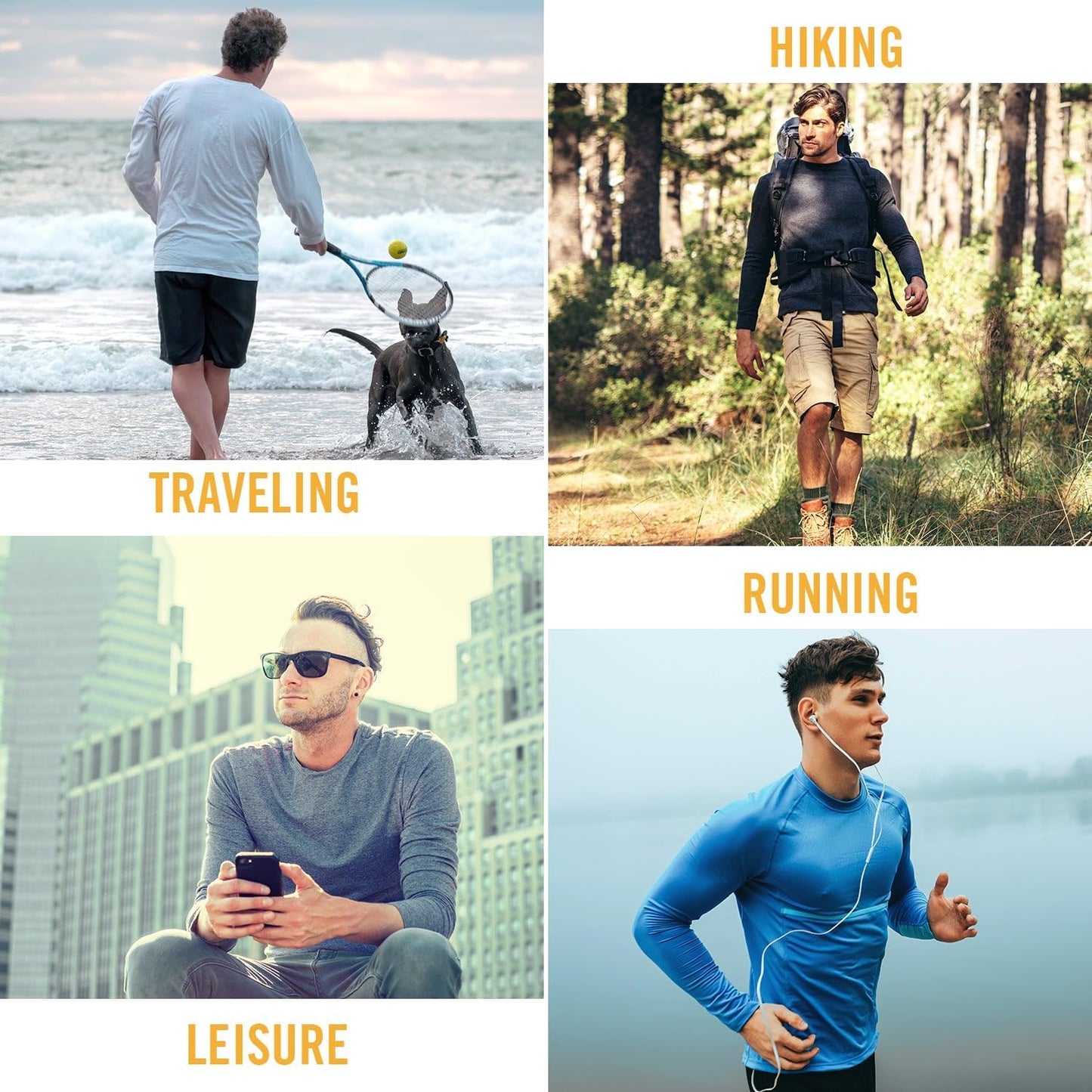 Men'S UPF 50+ Sun Protection Shirts Long Sleeve Rash Guard | 4-Way Stretch, Quick Dry, Soft Comfort Fabric, UV Protection, Breathable Lightweight for Fishing, Swimming, Surfing