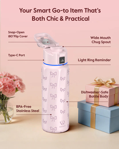 Waterh Boost Smart Water Bottle: 32 Oz Hydration Tracker with APP & Insulation