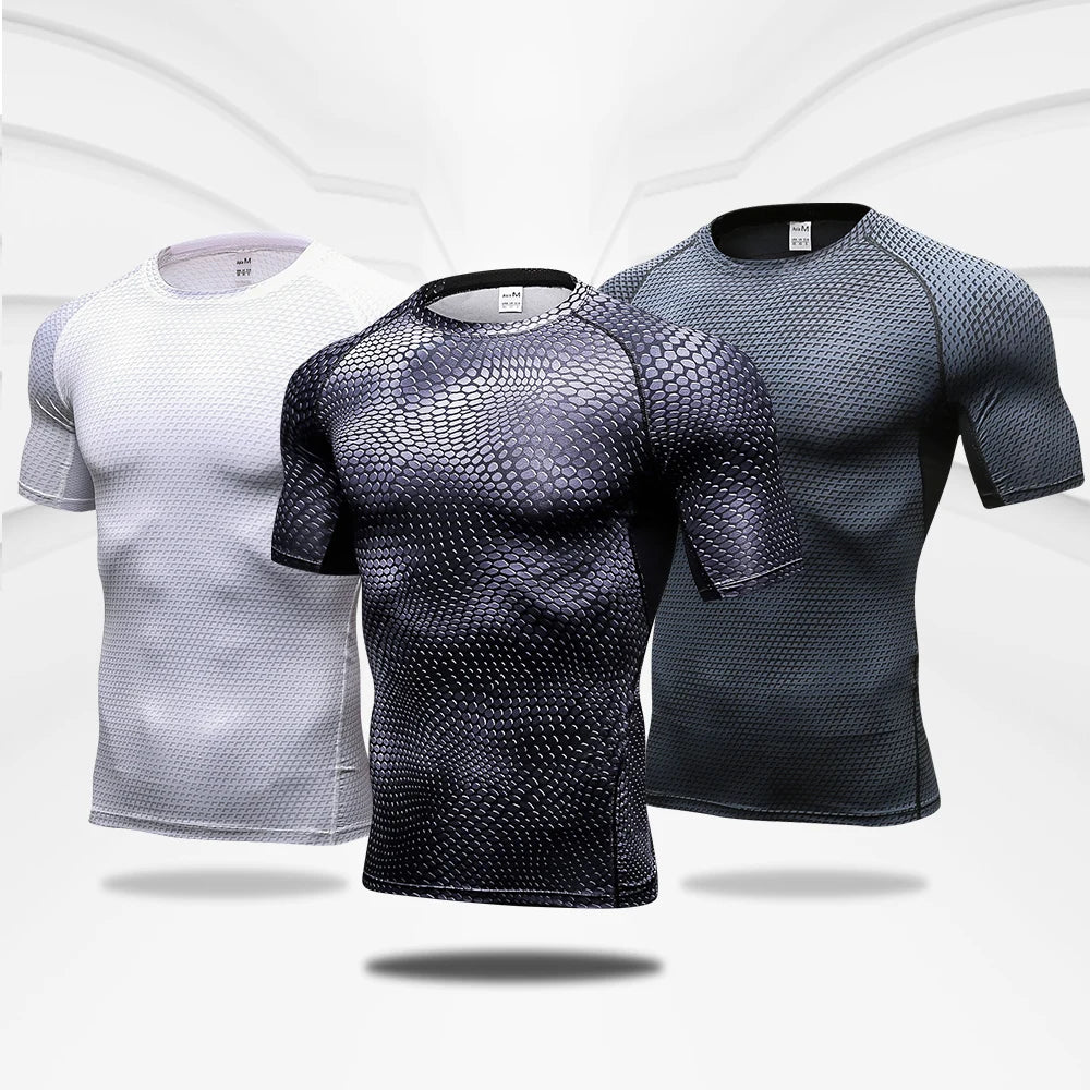 Quick Dry Workout Running Shirt Compression Fitness Tops Breathable Jersey Gym T-Shirts Clothing Rashguard Male Sport Shirts Men