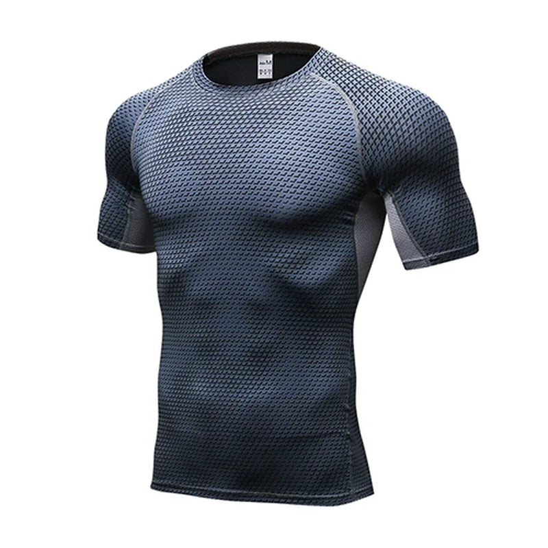Quick Dry Workout Running Shirt Compression Fitness Tops Breathable Jersey Gym T-Shirts Clothing Rashguard Male Sport Shirts Men